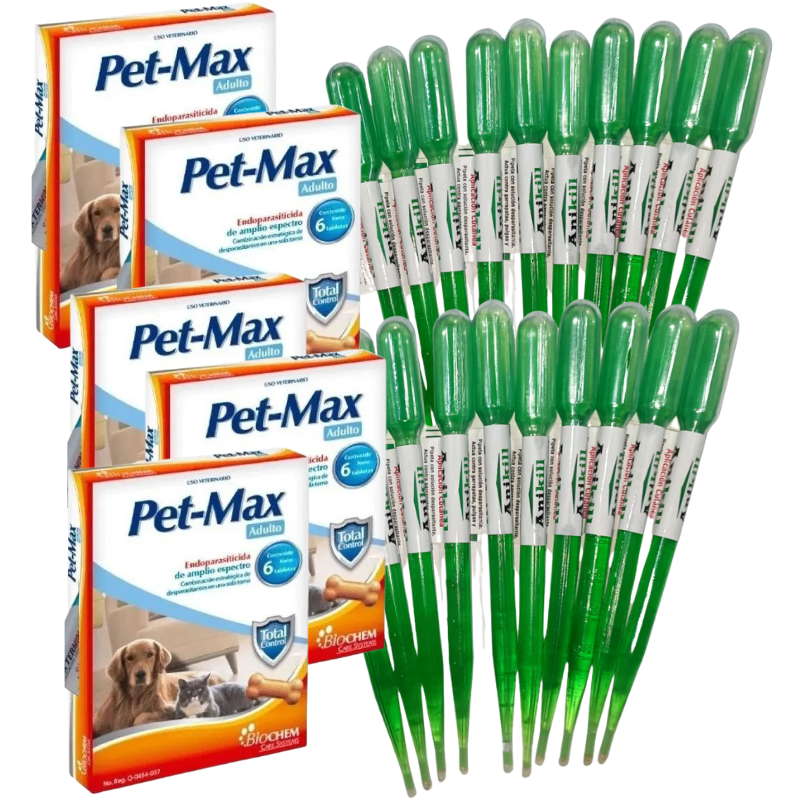 5 cajas de desparasitante y 100 pipetas anikill - Tienda de Mascotas | pipetas antipulgas anikill y extermin
