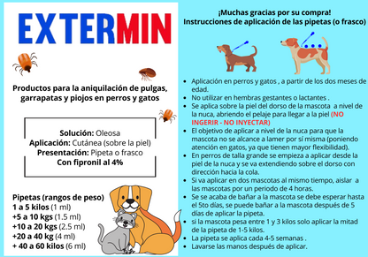 1 caja desparasitante + 32 pipetas antipulgas - Tienda de Mascotas | pipetas antipulgas anikill y extermin