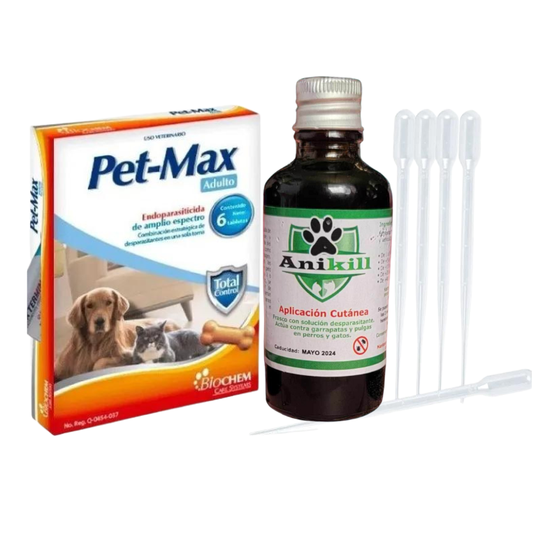 1 frasco 50ml anikill fipronil y 1 caja desp perros y gatos - Tienda de Mascotas | pipetas antipulgas anikill y extermin