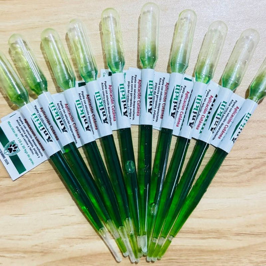 30 Pipetas antipulgas anikill verdes para perros y gatos