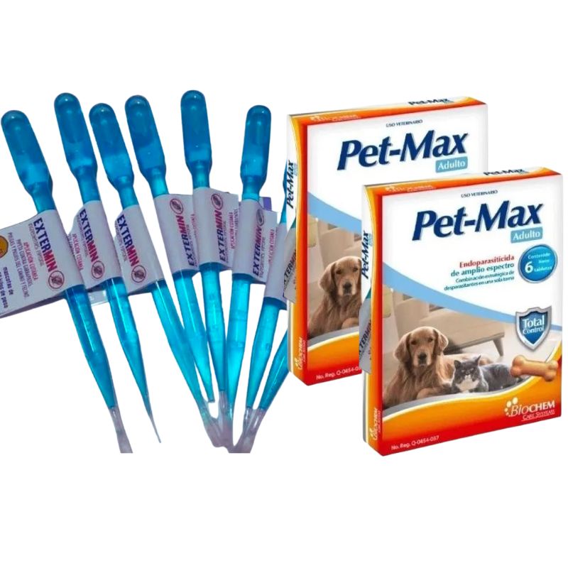 2 cajas desparasitante + 100 pipetas antipulgas - Tienda de Mascotas | pipetas antipulgas anikill y extermin