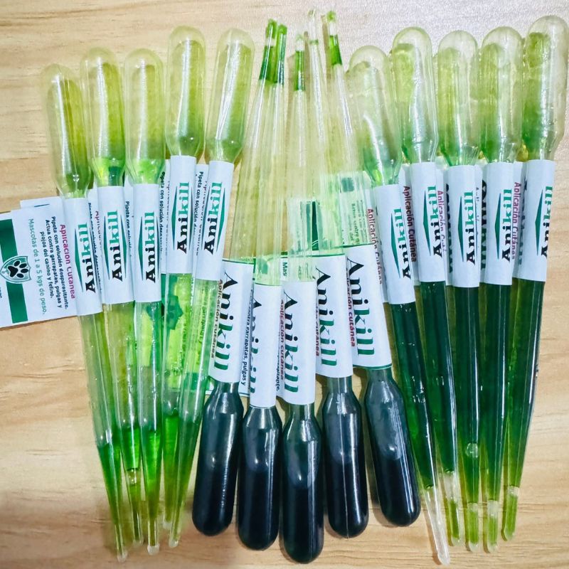 100 pipetas anikill verdes para gatos y perros