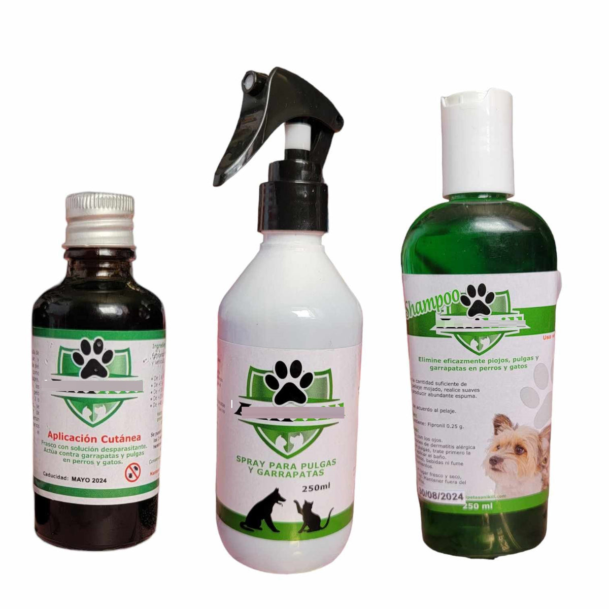 Botella 250ml anikill antipulgas verde