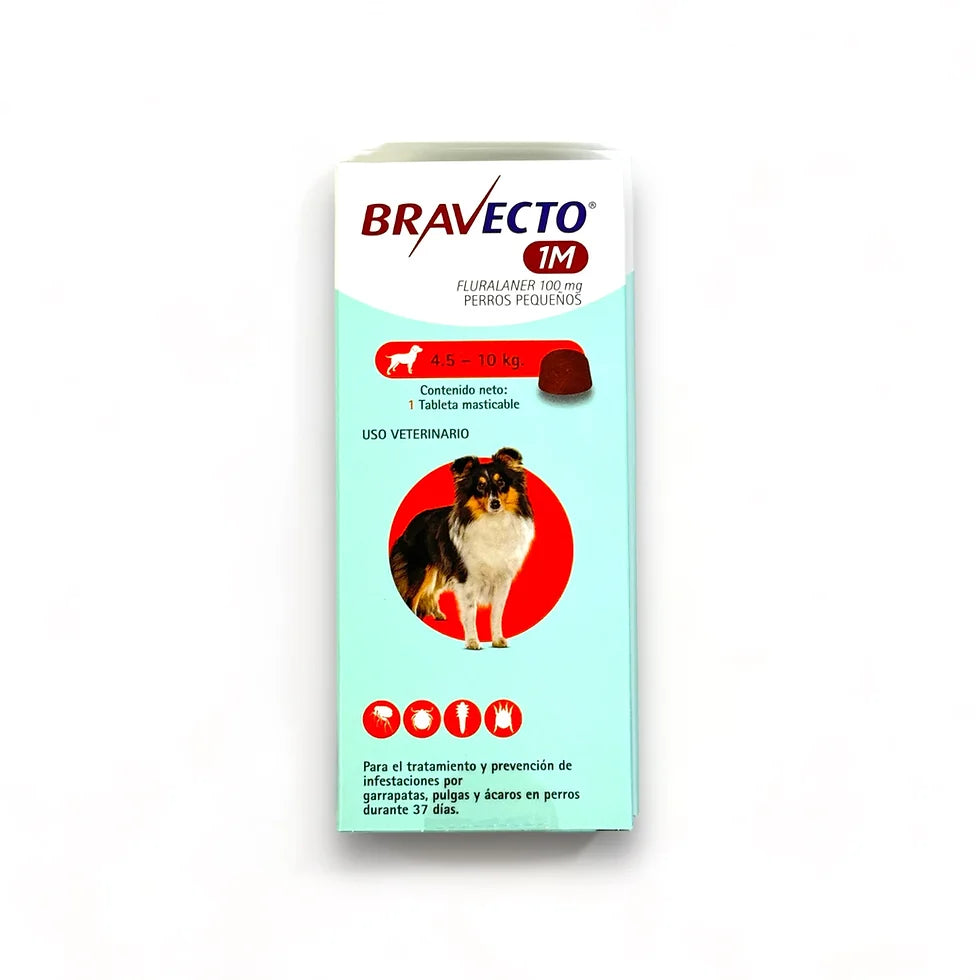 Bravecto masticable 1 mes para 4.5 -10 kilos - Tienda de Mascotas | pipetas antipulgas anikill y extermin