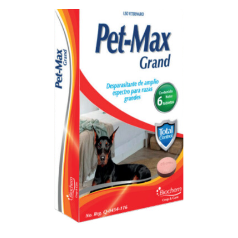 Desparasitante para razas grandes petmax con 6 tabletas - Tienda de Mascotas | pipetas antipulgas anikill y extermin