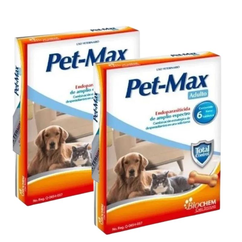 kit PetMax desparasitante adulto 2 caja con 6 tabletas - Tienda de Mascotas | pipetas antipulgas anikill y extermin